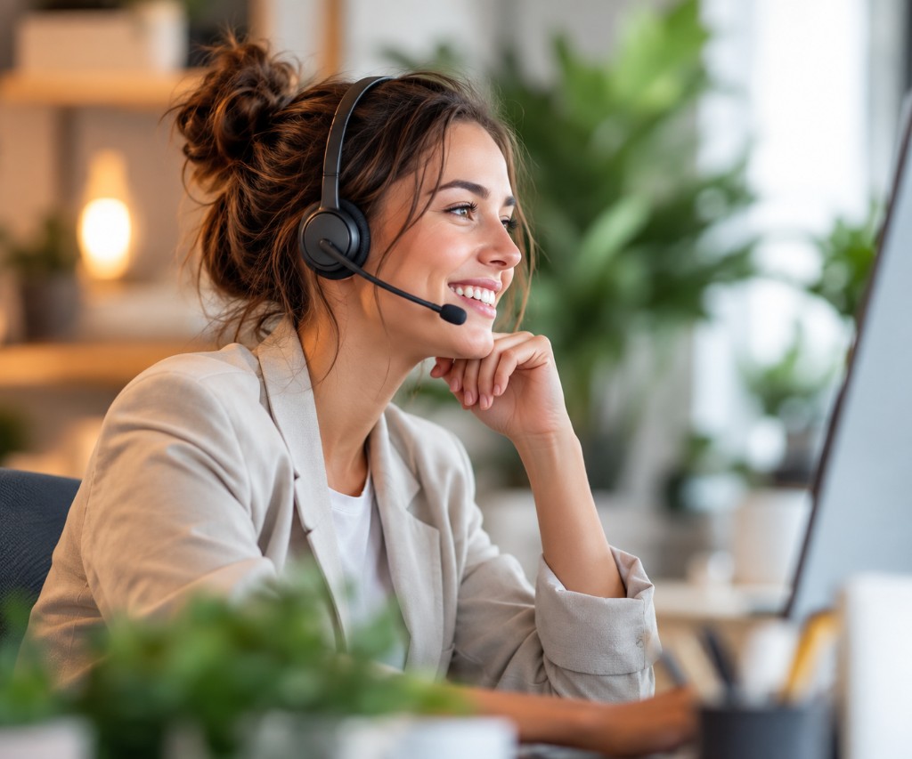 Medewerker met headset, persoonlijk contact bij Stability